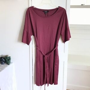 MAX MARA WEEKEND Cotton Mini Dress Burgundy Women’s Size Large NWT